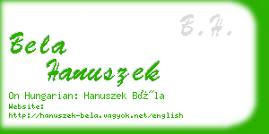 bela hanuszek business card